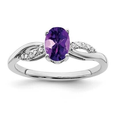 Oval Amethyst Diamond Ring 14k White Gold RM6146-AM-005-WA, MPN: RM6146-AM-005-WA, 191101814846
