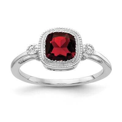 Cushion Garnet Diamond Ring 14k White Gold RM3665-GA-003-WA, MPN: RM3665-GA-003-WA, 886774526317