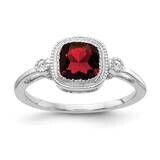 Cushion Garnet Diamond Ring 14k White Gold RM3665-GA-003-WA, MPN: RM3665-GA-003-WA, 886774526317