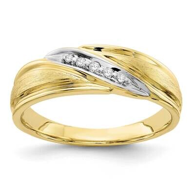 &amp; Satin Diamond Band 10k Polished Gold RDD1780G_LT-J0YS45, MPN: RDD1780G_LT-J0YS45, 191101656262