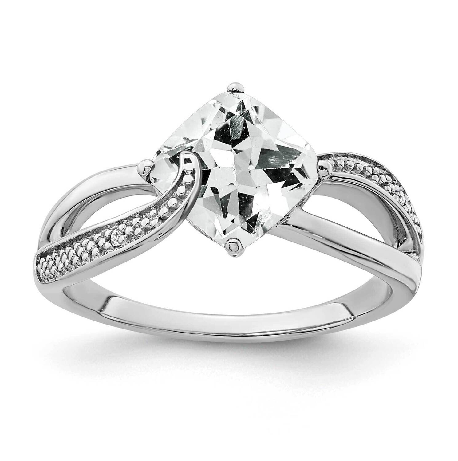 White Topaz Diamond Ring Sterling Silver Rhodium-Plated RM7402-WT-001-SSA, MPN: RM7402-WT-001-SSA,
