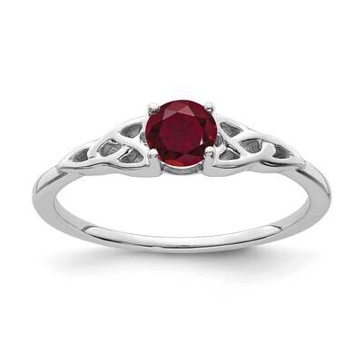 Created Ruby Celtic Knot Ring 14k White Gold RM7396-CRU-W, MPN: RM7396-CRU-W,