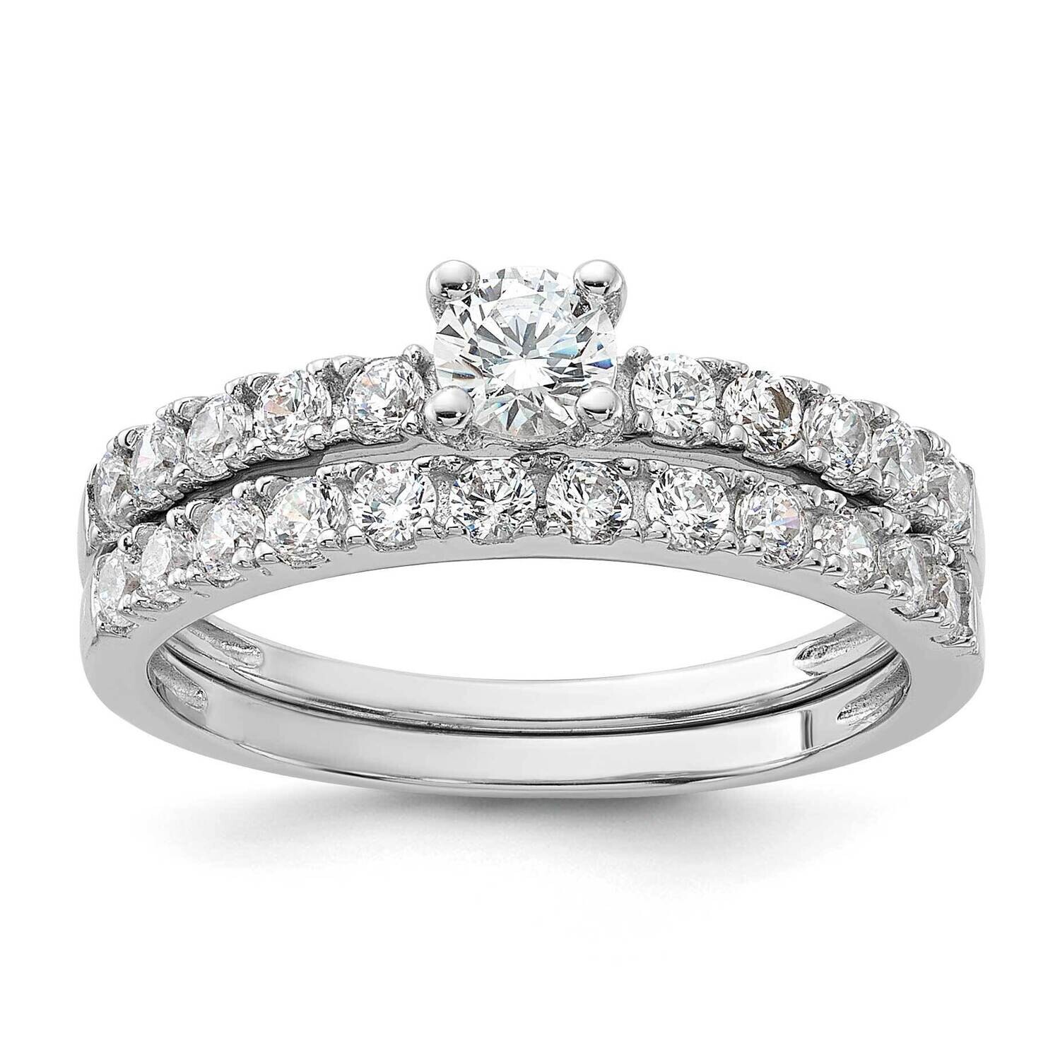 CZ Ring BSet Sterling Silver Rhodium-Plated QR7549, MPN: QR7549,