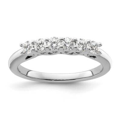 6-Stone Shared Prong Holds 6-2.7mm Round Diamond Band Ring Mounting 14k White Gold RM3185B-050-WAA,…