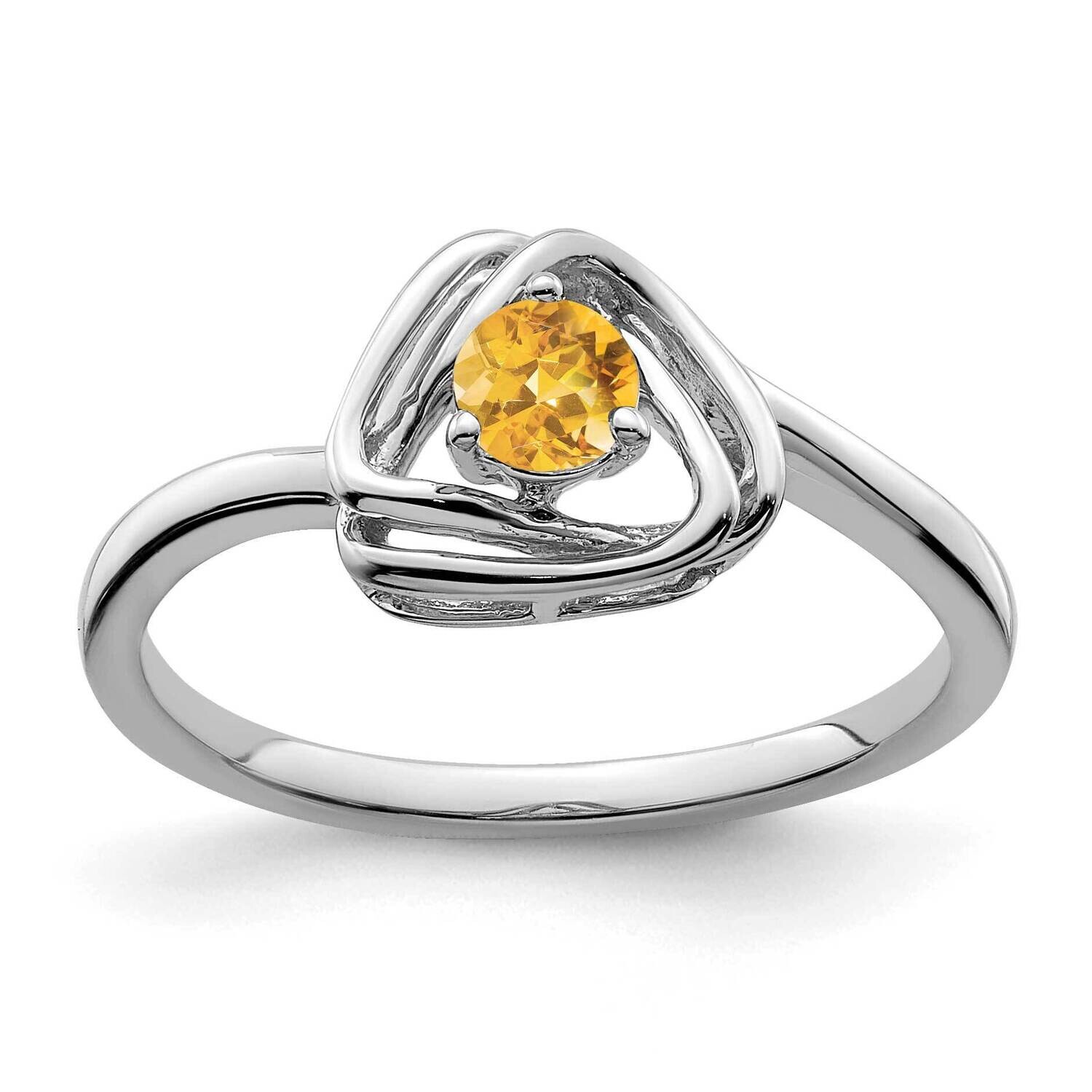 Citrine Triangle Ring 14k White Gold RM7395-CI-W, MPN: RM7395-CI-W,