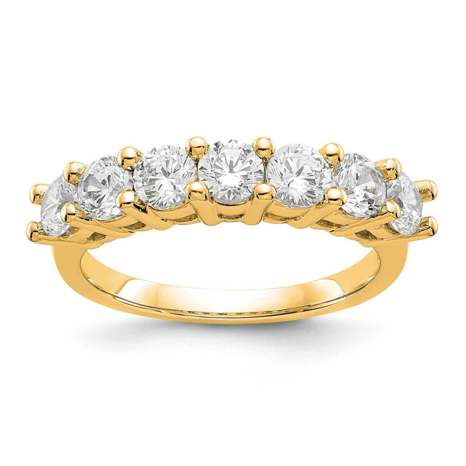 7-Stone Shared Prong Holds 7-3.7mm Round Diamond Band Ring Mounting 14k Gold RM3295B-140-YAA