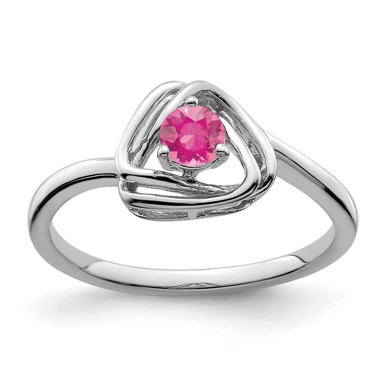 Pink Tourmaline Triangle Ring 14k White Gold RM7395-PT-W, MPN: RM7395-PT-W,