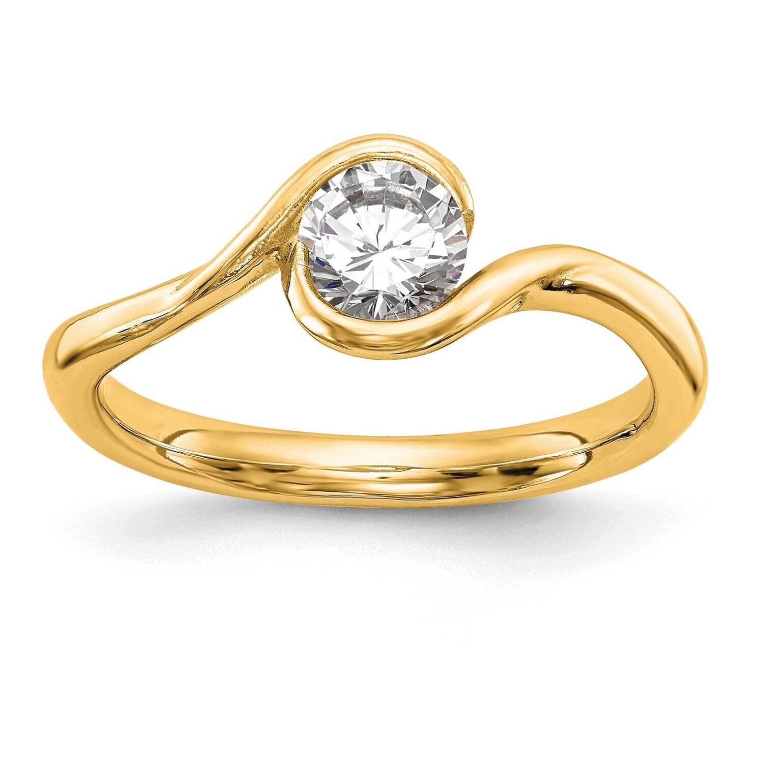 Bezel Solitaire Engagement Ring Mounting 14k Gold RM2018E-5.0MM-Y