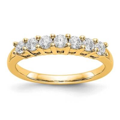 7-Stone Shared Prong Holds 7-2.6mm Round Diamond Band Ring Mounting 14k Gold RM3295B-049-YAA, MPN: …