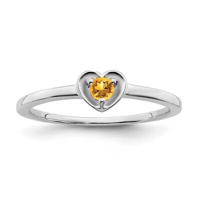Citrine Heart Ring 14k White Gold RM7397-CI-W, MPN: RM7397-CI-W, 196904099933