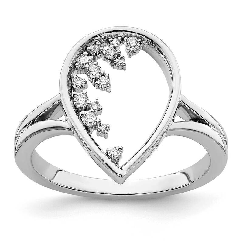 Polished Teardrop Diamond Ring 14k White Gold RM6829-012-WA