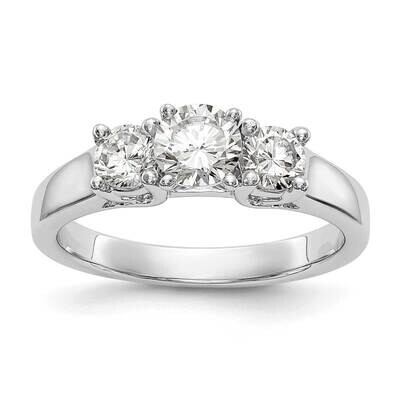 18K White Gold 3-Stone Diamond Peg Set Engagement Ring Mounting RM3019E-P_050-WAA, MPN: RM3019E-P_0…