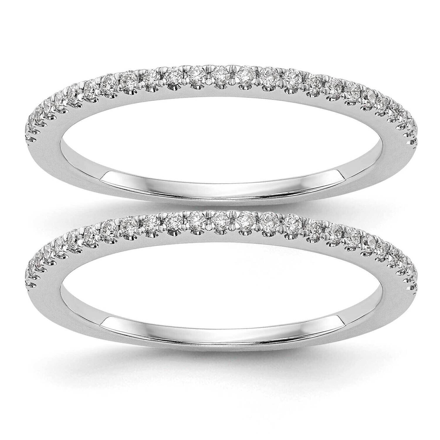 Set Of 2 Wedding Band Ring Mountings 14k White Gold RM2072B-025-CWAA, MPN: RM2072B-025-CWAA,