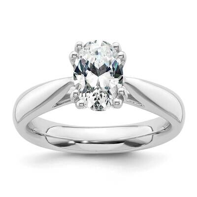 2 Carat 8.5X6.5mm 4-Prong Oval Solitaire Engagement Ring Mounting 14k White Gold RM1965E-200-CWAA, …