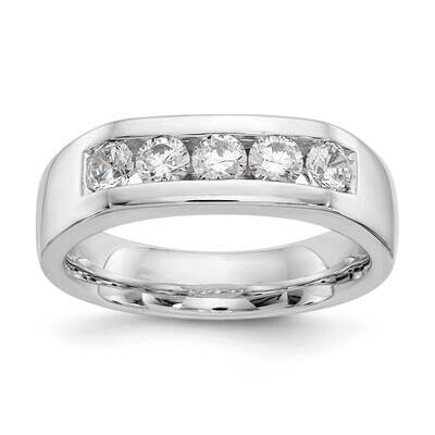 5-Stone Holds 5-3.1mm Round Closed Channel Band Ring Mounting 14k White Gold RM3278B-063-WAA, MPN: …