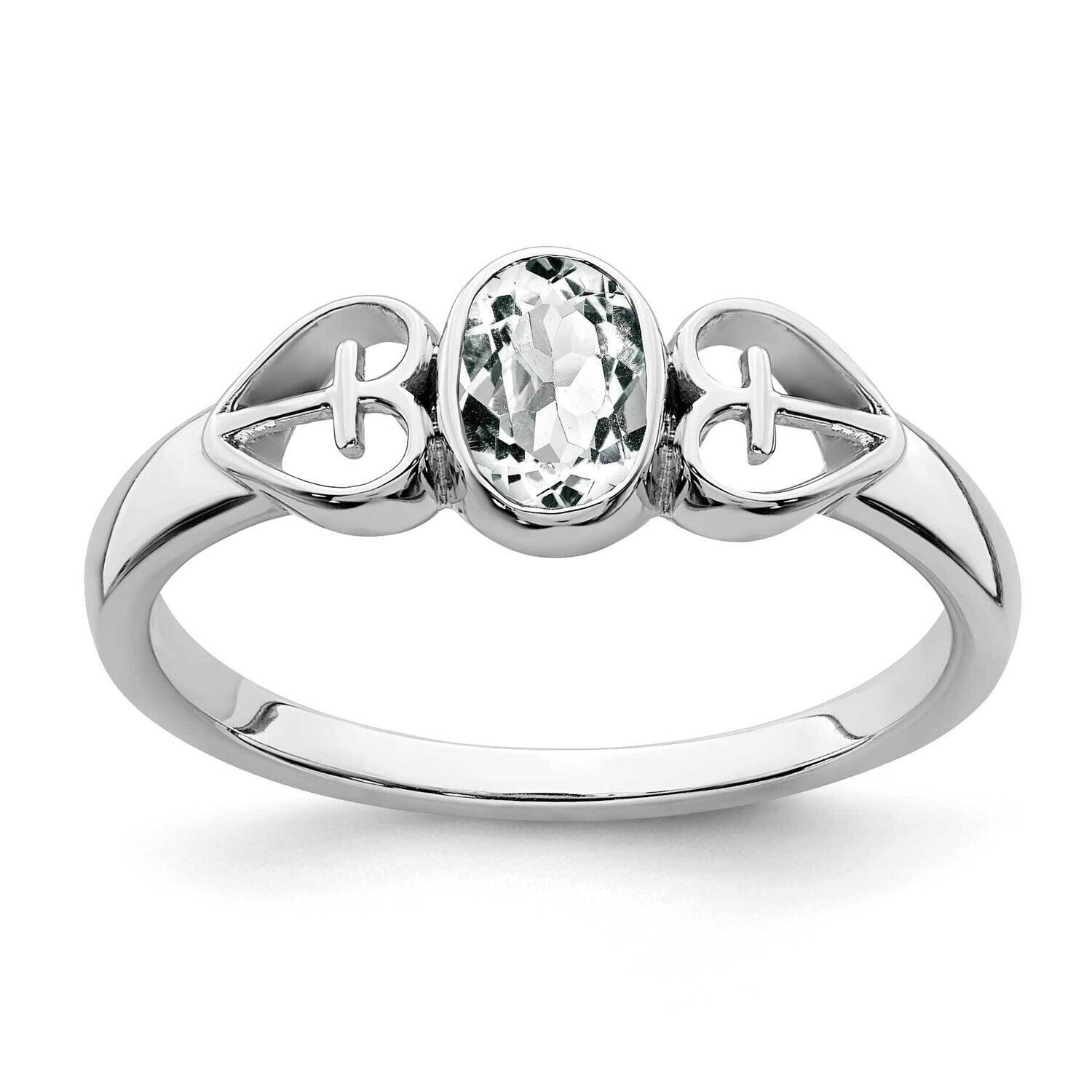 White Topaz Ring Sterling Silver Rhodium-Plated RM7412-WT-SS, MPN: RM7412-WT-SS,