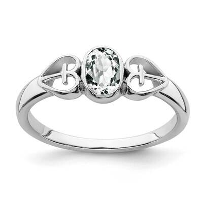 White Topaz Ring Sterling Silver Rhodium-Plated RM7412-WT-SS, MPN: RM7412-WT-SS,