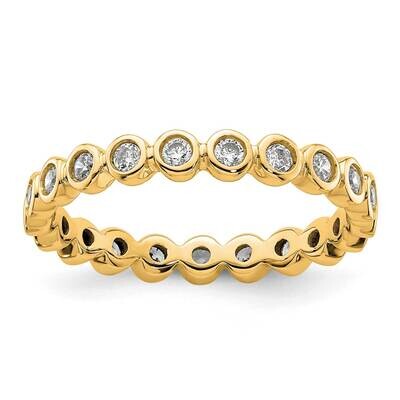 Size 8 Bezel-Set 1/2 Carat Diamond Complete Eternity Band 14k Polished Gold ET0011-050-8Y4, MPN: ET…
