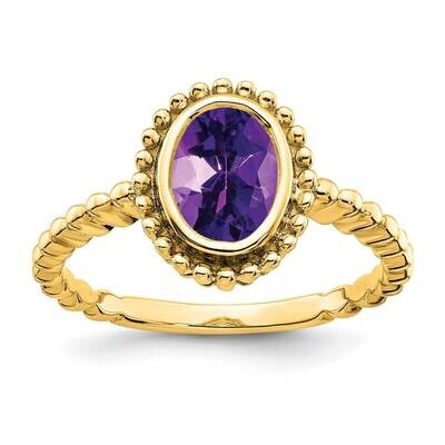 Oval Amethyst Ring 14k Gold RM7202-AM-Y, MPN: RM7202-AM-Y, 191101823336