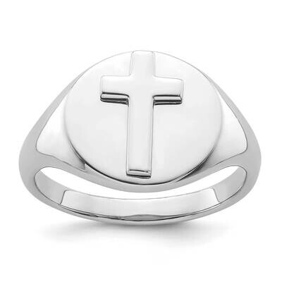 Polished Cross Men&#39;s Ring Sterling Silver Rhodium-Plated QR7633 by Men&#39;s Jewelry and Accessories, M…