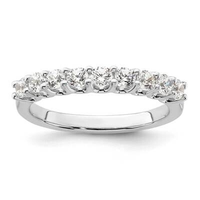 9-Stone Shared Prong Holds 9-2.6mm Round Diamond Band Ring Mounting 14k White Gold RM3190B-063-WAA,…