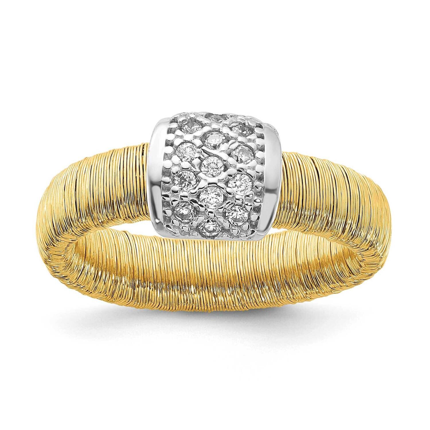 Gold Tone CZ Ring Sterling Silver SSCMEI18298, MPN: SSCMEI18298,
