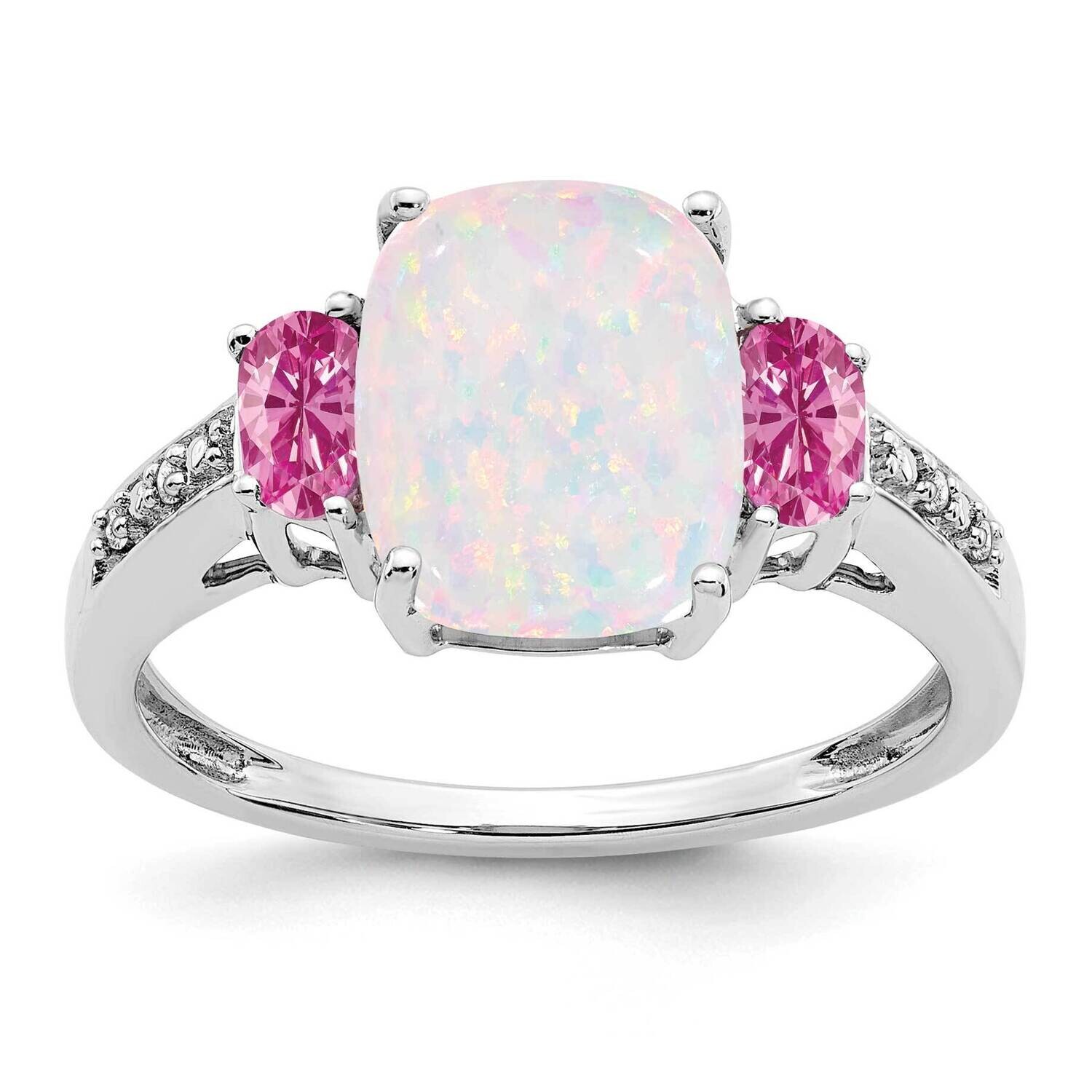 Created Opal/Created Pink Sapphire/Diamond Ring 14k White Gold RM7258-OP-002-WA, MPN: RM7258-OP-002…