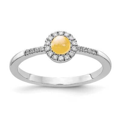 Diamond &amp; Cabochon Citrine Ring 14k White Gold RM4031-CI-025-WA, MPN: RM4031-CI-025-WA, 883957148274