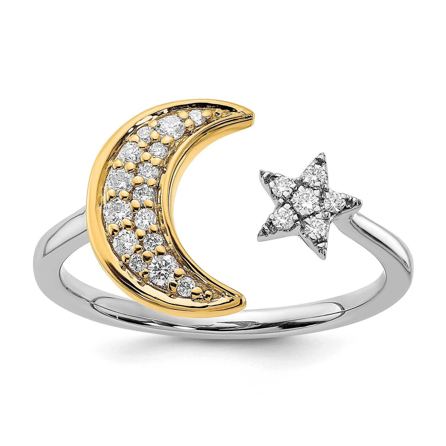 Diamond Moon Star Ring 14k Two-Tone Gold RM6849-016-WYA, MPN: RM6849-016-WYA, 191101905254