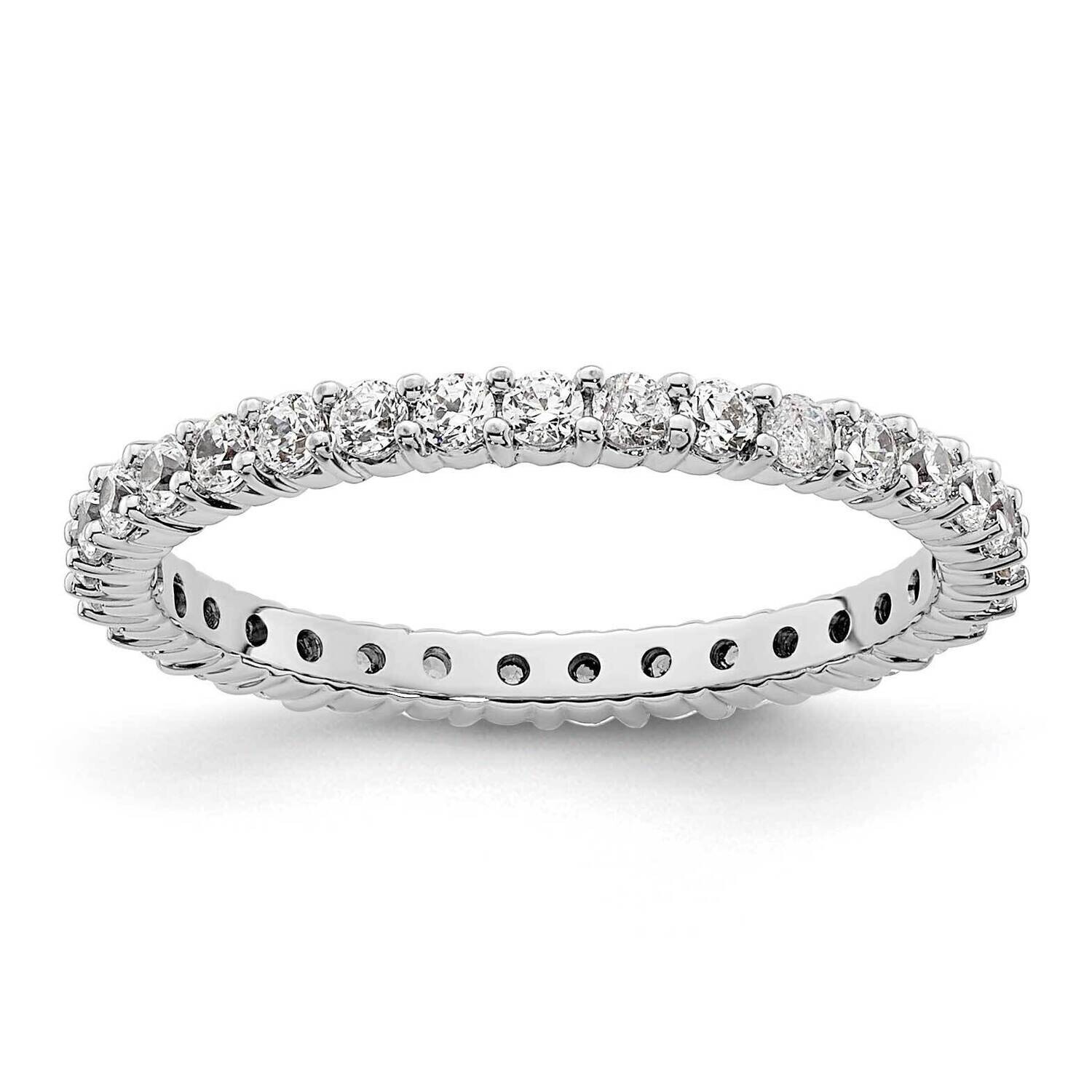 Polished Shared Prong 1/2 Carat Diamond Complete Eternity Band 14k White Gold ET0001-050-4W4, MPN: …