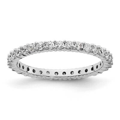 Polished Shared Prong 1/2 Carat Diamond Complete Eternity Band 14k White Gold ET0001-050-4W4, MPN: …