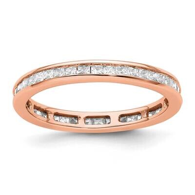 Polished Channel-Set 1 Carat Princess Diamond Complete Eternity Band 14k Rose Gold ET0010-100-8R4, …