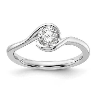Diamond Bezel Set Solitaire Complete Engagement Ring 14k White Gold RM1955E-050-CWAA, MPN: RM1955E-…