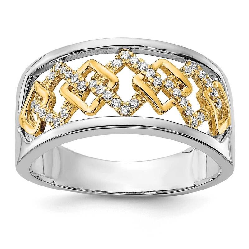 Polished Fancy Squares Diamond Ring 14k Two-Tone Gold RM6862-012-WYA