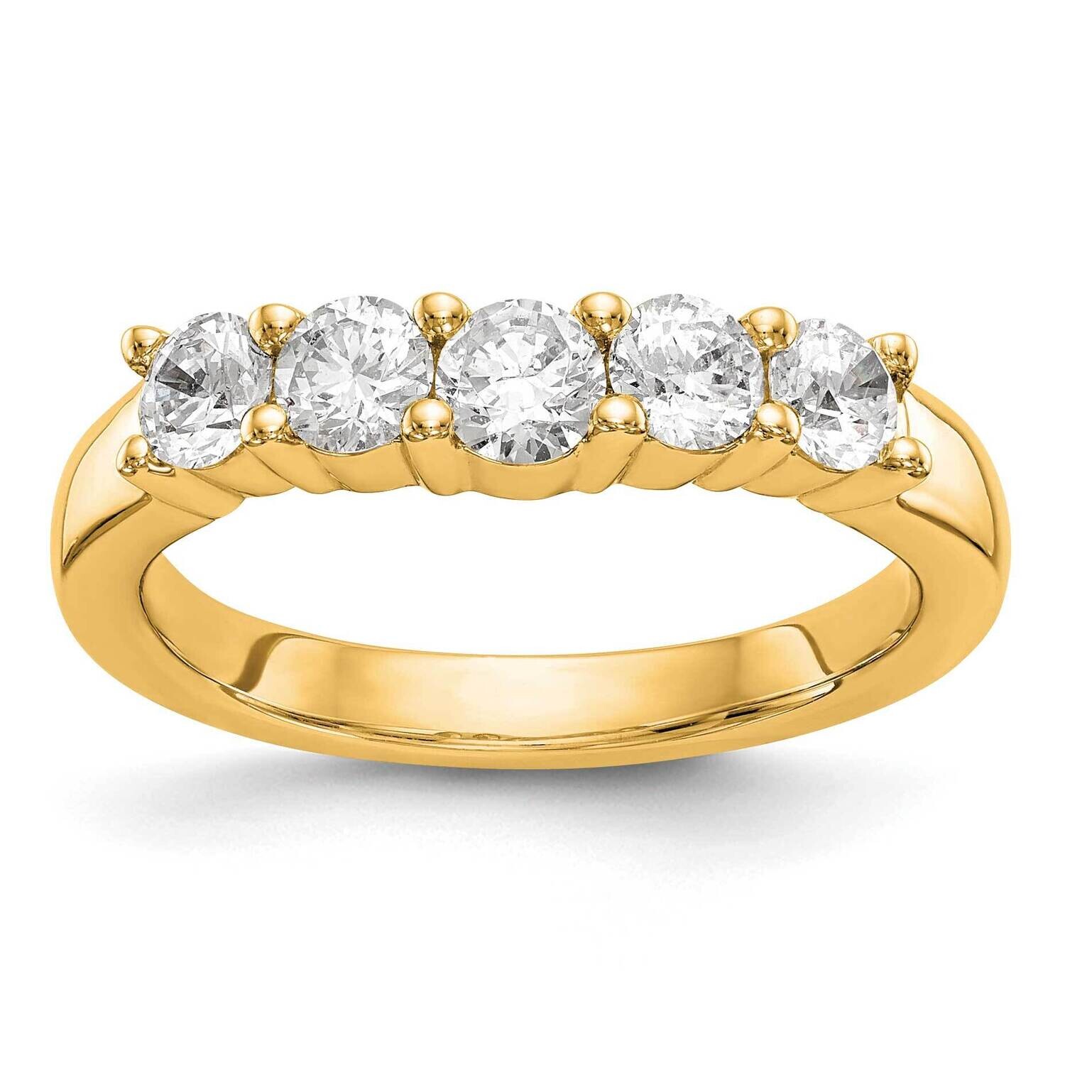 5-Stone Shared Prong Holds 1-3.7 2-3.6 2-3.5mm Round Diamond Band Ring Mounting 14k Gold RM3291B-09…
