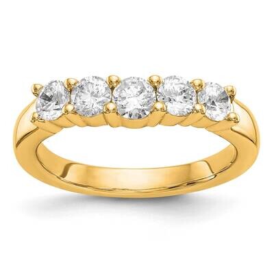 5-Stone Shared Prong Holds 1-3.7 2-3.6 2-3.5mm Round Diamond Band Ring Mounting 14k Gold RM3291B-09…