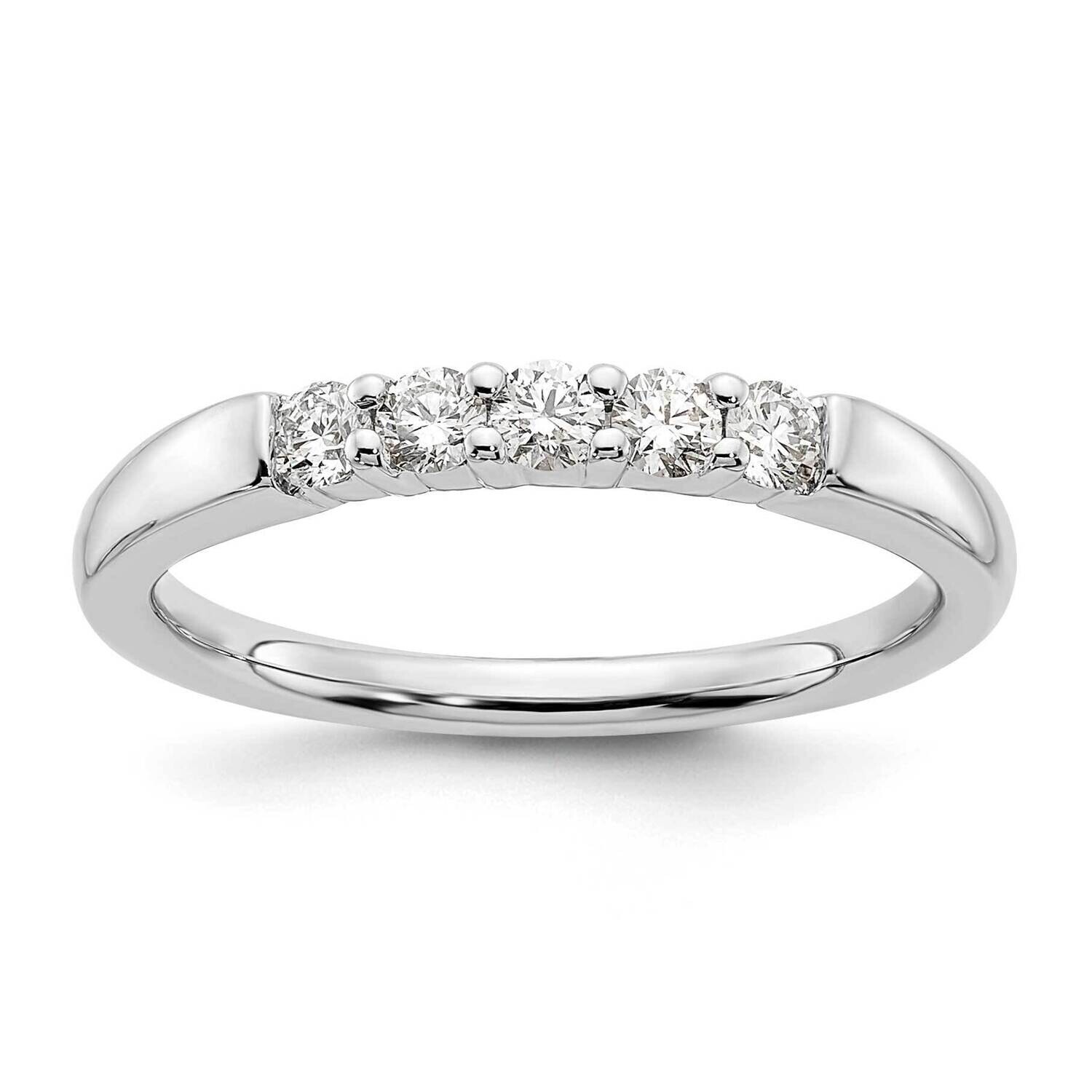 5-Stone Shared Prong Holds 5-2.5mm Round Diamond Band Ring Mounting 14k White Gold RM3175B-033-WAA,…