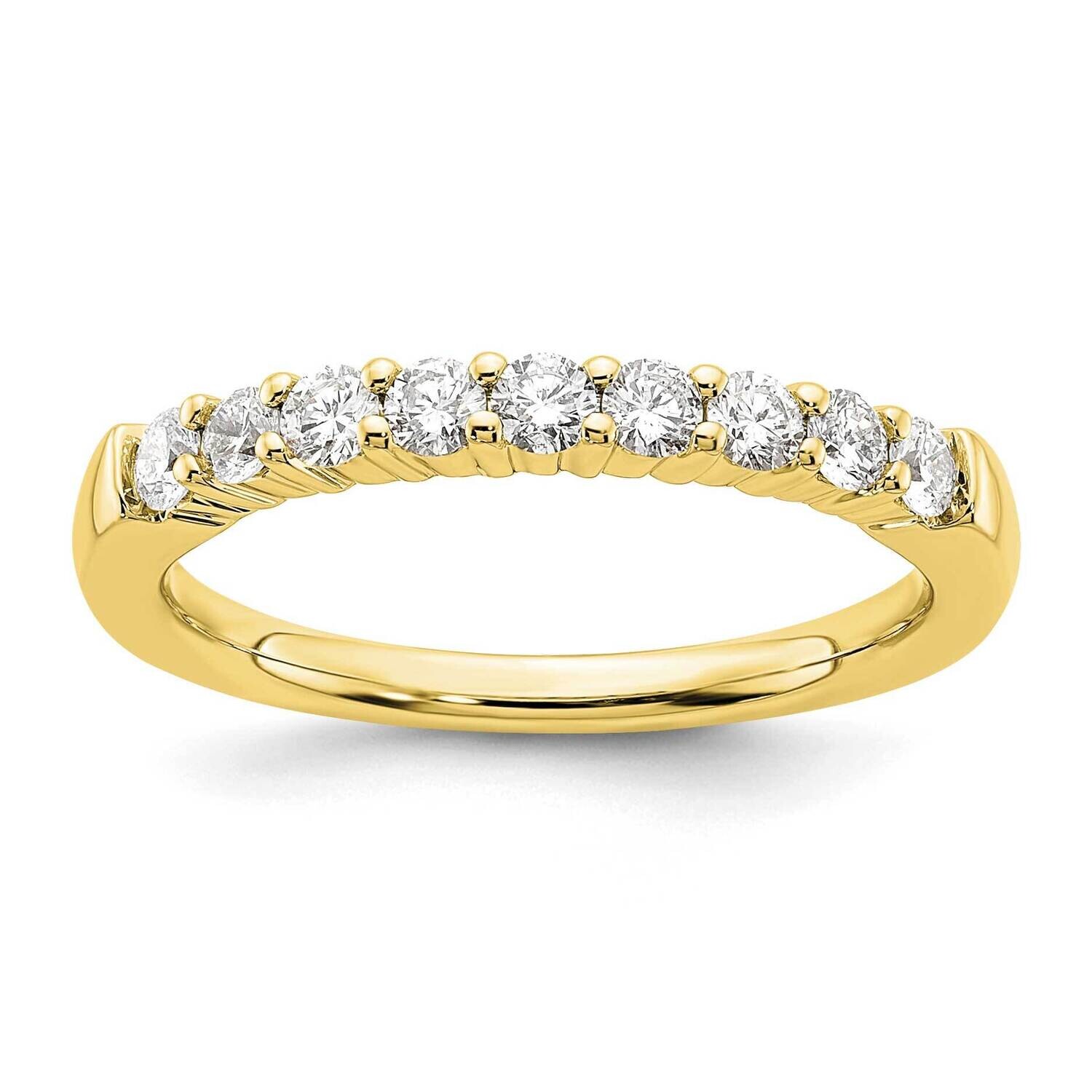 9-Stone Shared Prong Holds 9-2.3mm Round Diamond Band Ring Mounting 10k Gold RM3188B-045-0YAA, MPN:…