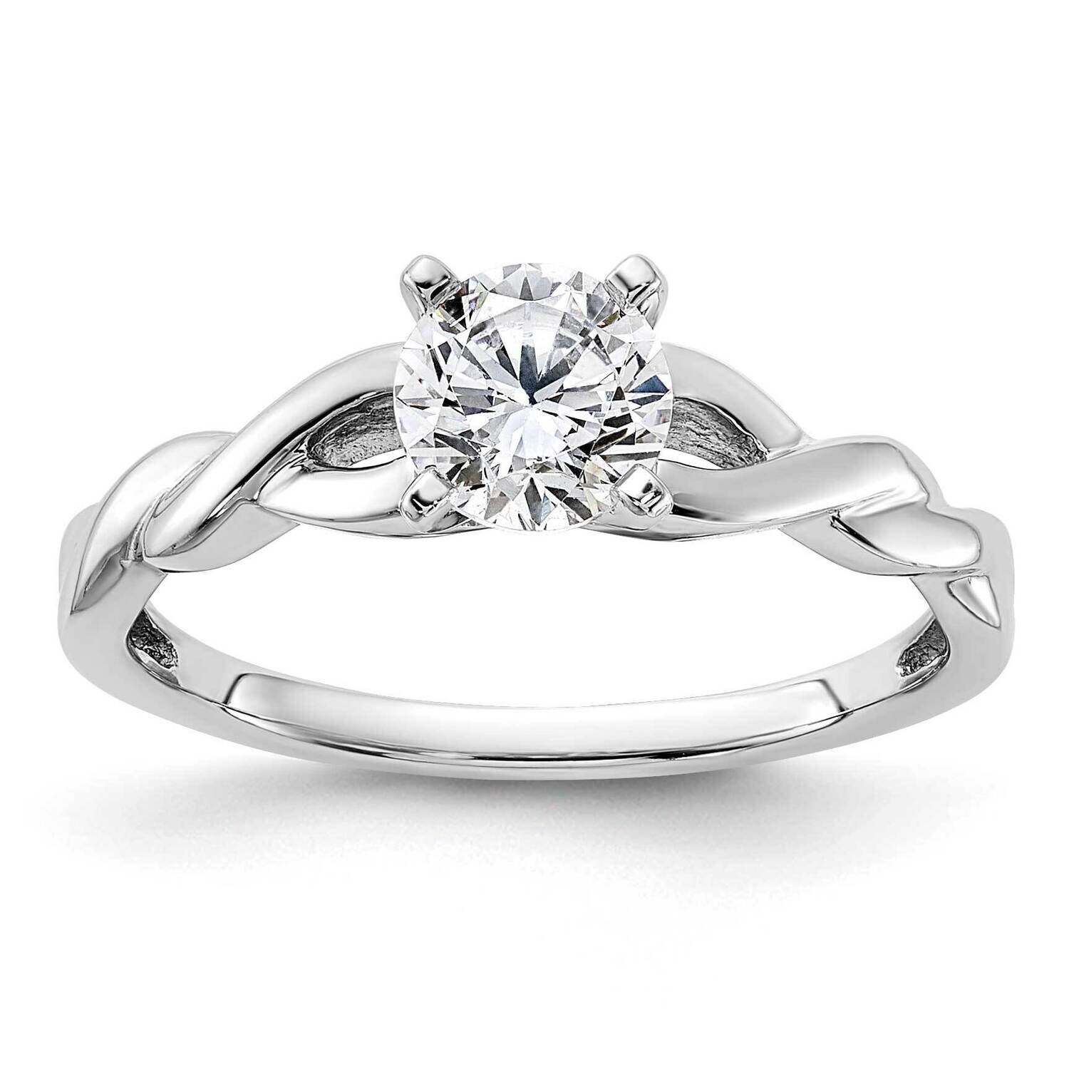Diamond Solitaire Complete Engagement Ring 14k White Gold RM1942E-050-WAA