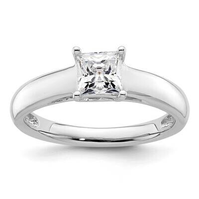 3/4 Carat 5.00mm 4-Prong Square Princess Solitaire Engagement Ring Mounting 14k White Gold RM1958E-…