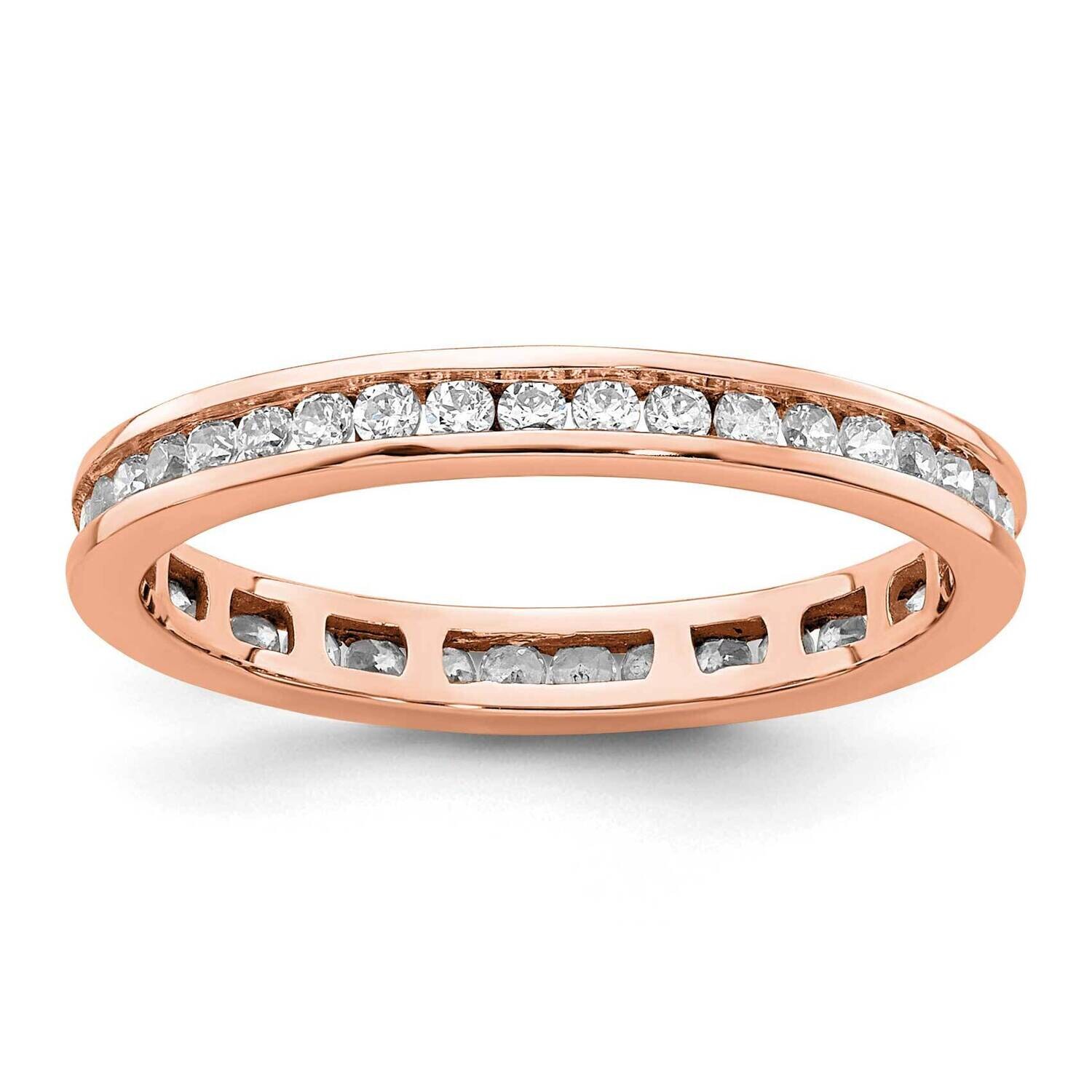Polished Channel-Set 1/2 Carat Diamond Complete Eternity Band 14k Rose Gold ET0009-050-6R4, MPN: ET…