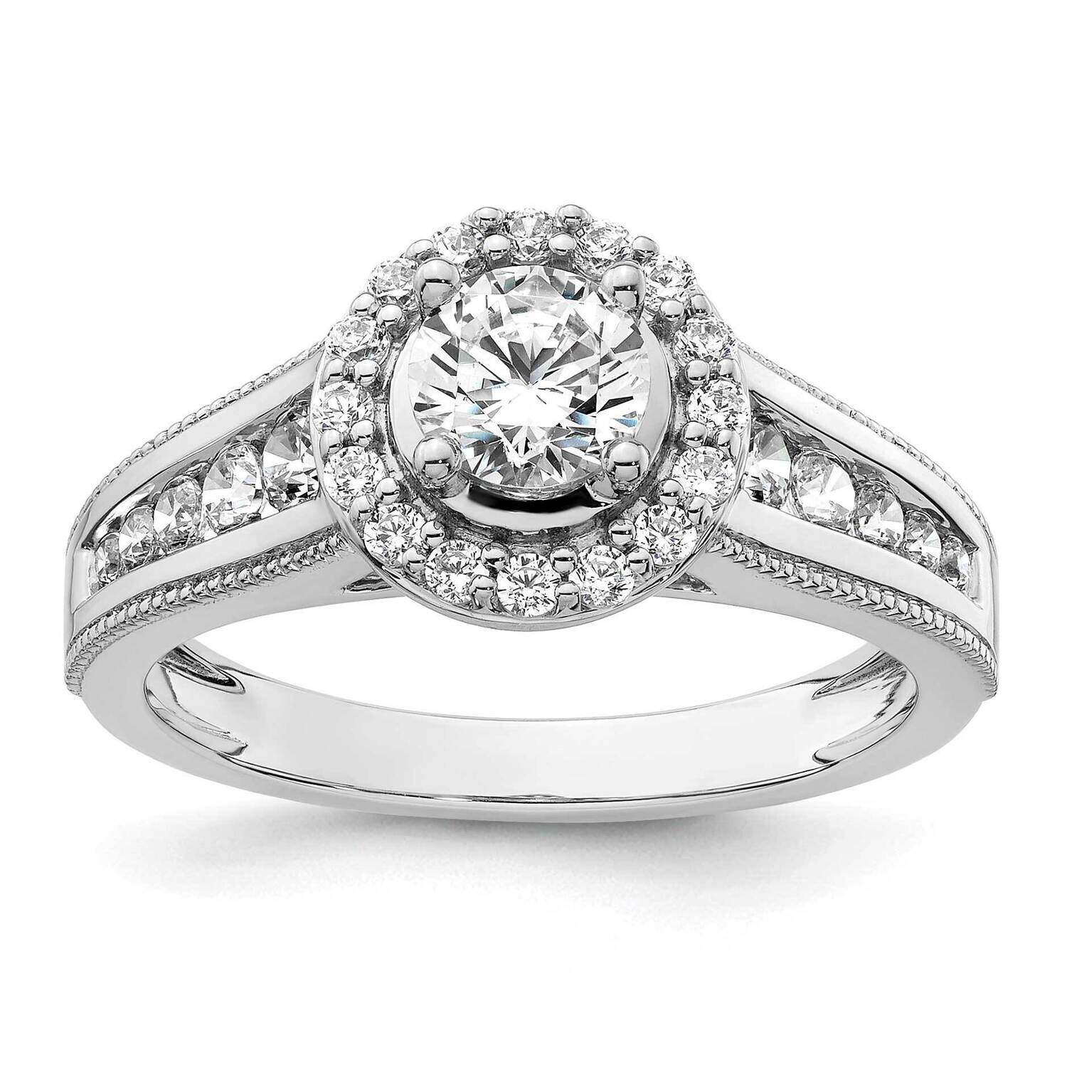 Diamond Halo Complete Engagement Ring 14k White Gold RM9437E-050-WAA, MPN: RM9437E-050-WAA, 8839573…