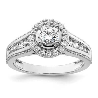 Diamond Halo Complete Engagement Ring 14k White Gold RM9437E-050-WAA, MPN: RM9437E-050-WAA, 8839573…