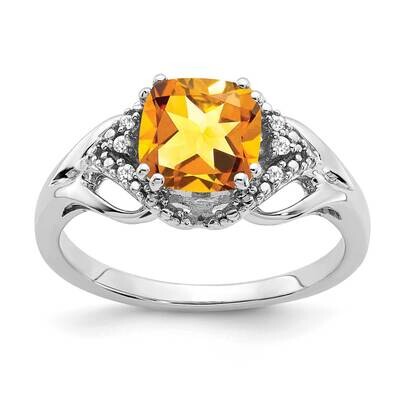 Citrine Diamond Ring 14k White Gold RM7157-CI-003-WA, MPN: RM7157-CI-003-WA, 191101819193