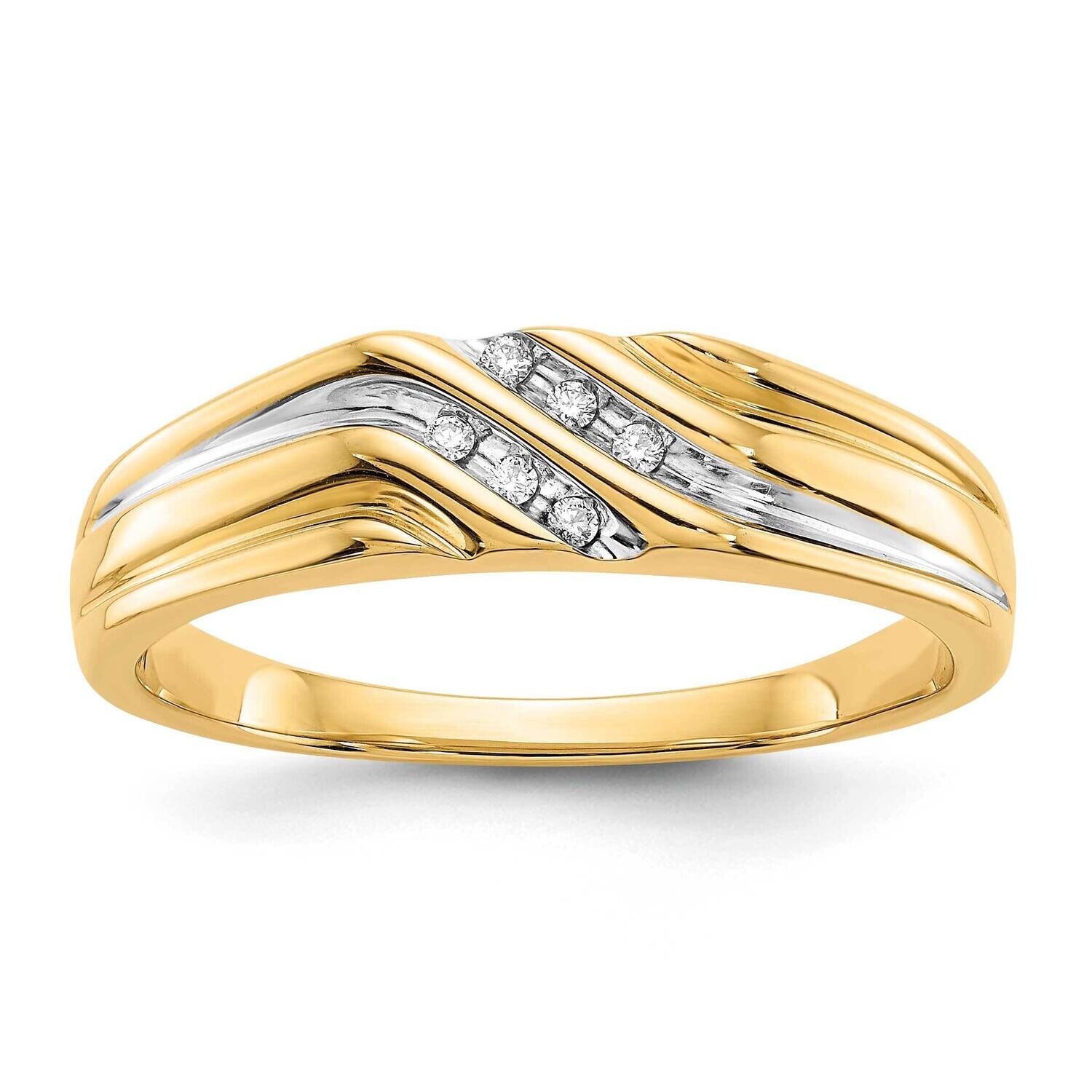 Rhodium Diamond Mens Ring 10k Gold RM5799-005-1YA