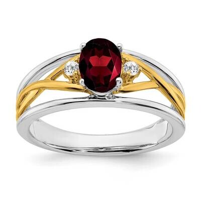 Garnet Diamond Ring 14k Two-Tone Gold RM5959-GA-006-WYA, MPN: RM5959-GA-006-WYA, 886774557199