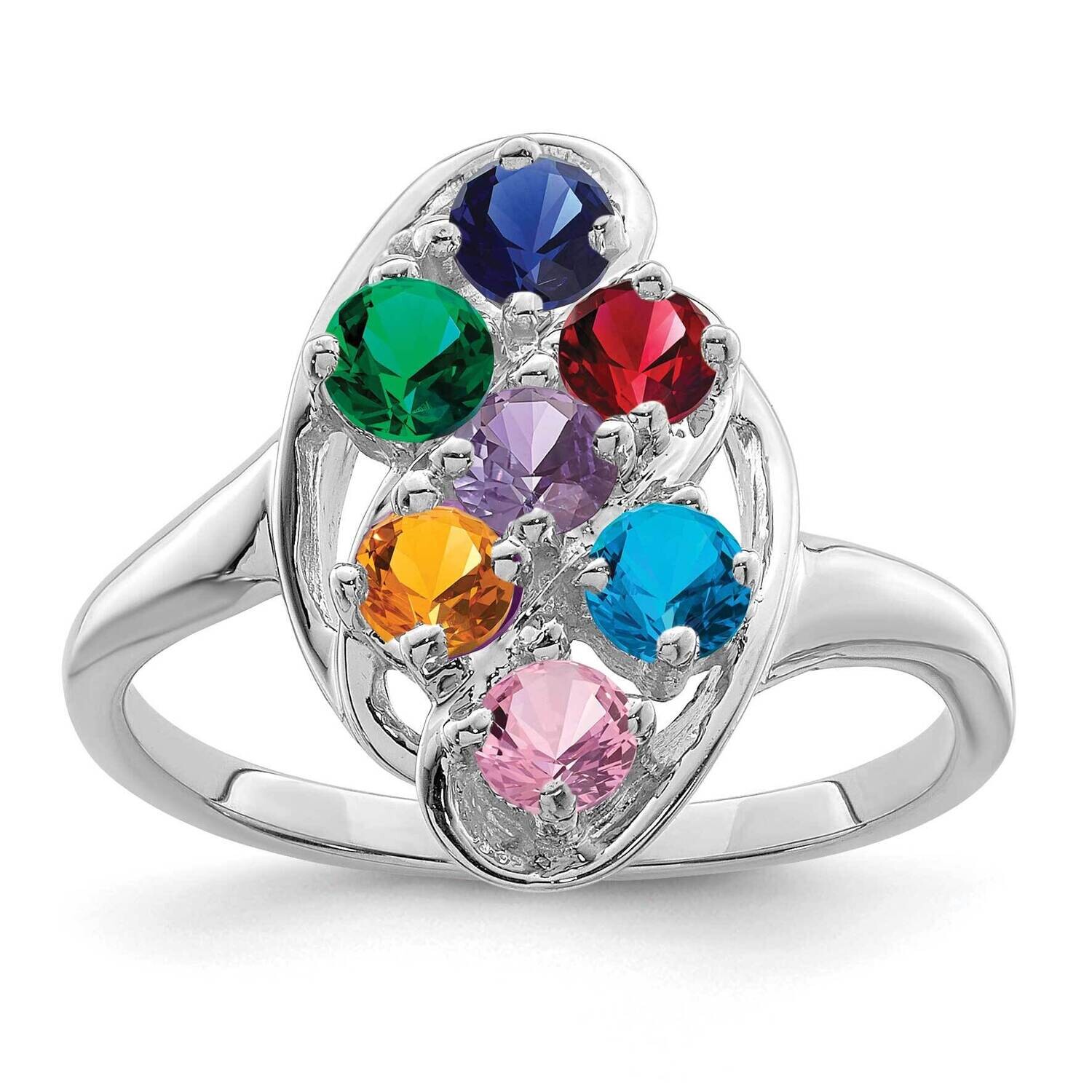 Polished 7-Stone Mothers Ring Mounting 14k White Gold XMR3_7W, MPN: XMR3_7W, 883957448558