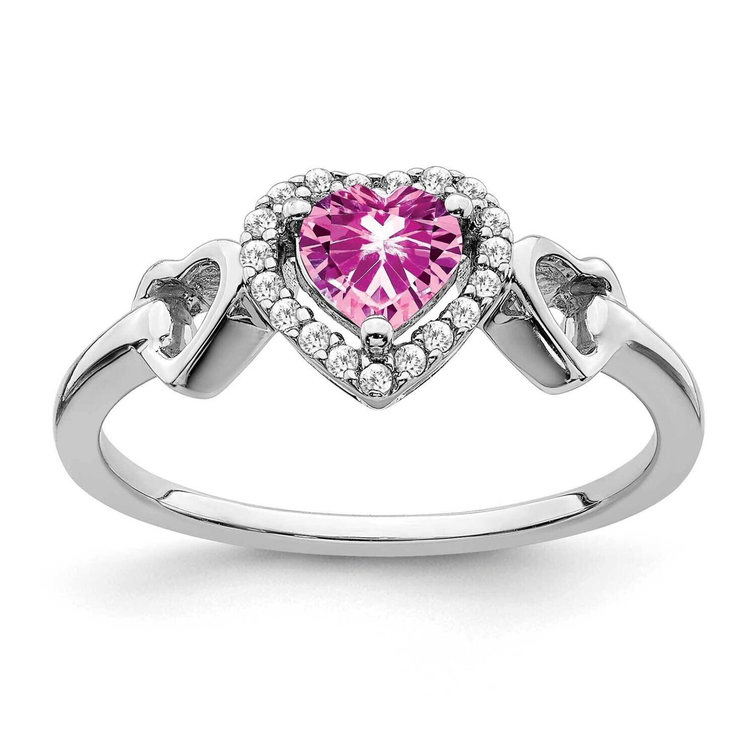 Created Pink Sapphire Diamond Heart Ring 14k White Gold RM7154-CPS-009-WA, MPN: RM7154-CPS-009-WA, …