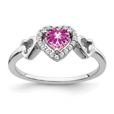 Created Pink Sapphire Diamond Heart Ring 14k White Gold RM7154-CPS-009-WA, MPN: RM7154-CPS-009-WA, …