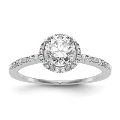 Halo Holds 1 Carat 6.5mm Round Center Engagement Ring Mounting 14k White Gold RM2071E-100-CWAA, MPN…